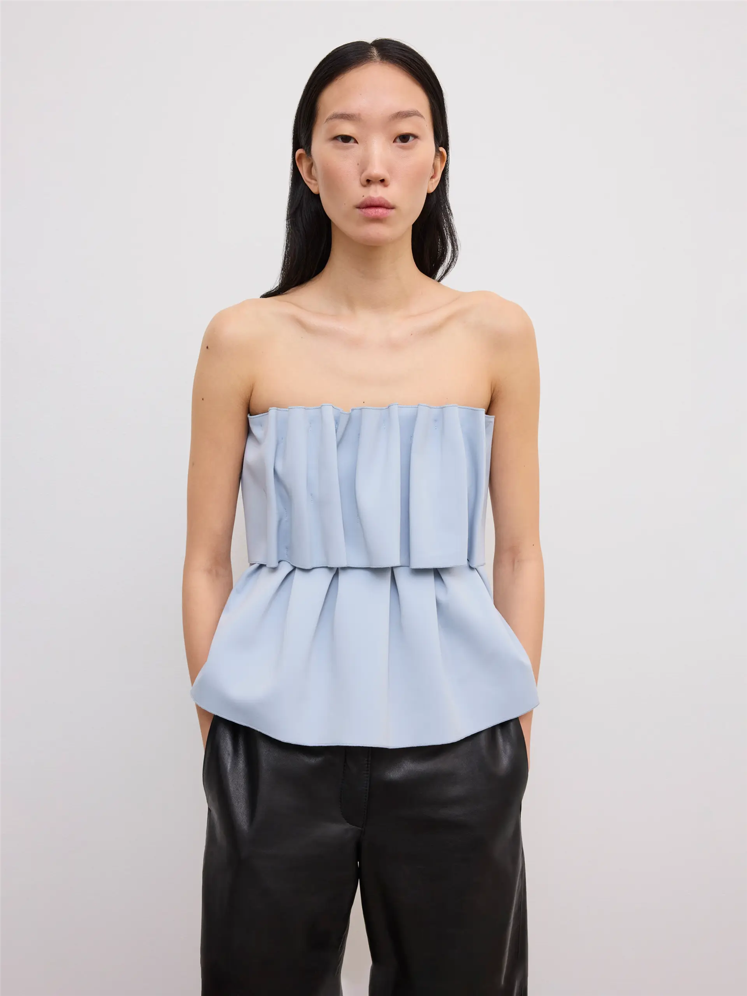 Sculpted Tube Top Dove Blue Bluser